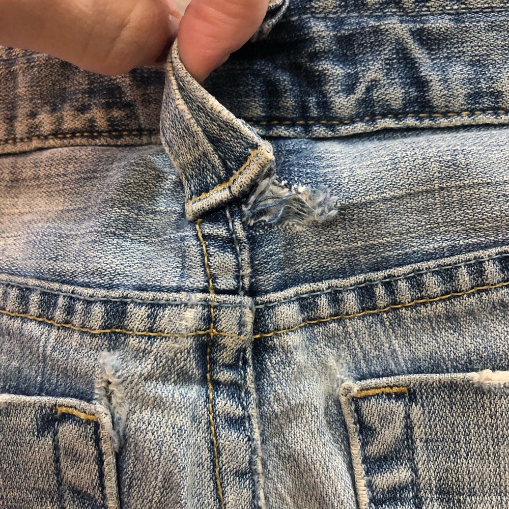 VINTAGE Y2K GAP Original Low Rise Flare Light Wash Distressed Denim Jeans - Picture 5 of 8